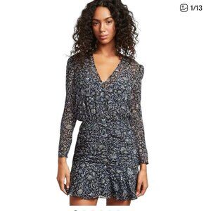 Veronica Beard Rosalia Dress Blue Floral Silk Size 2